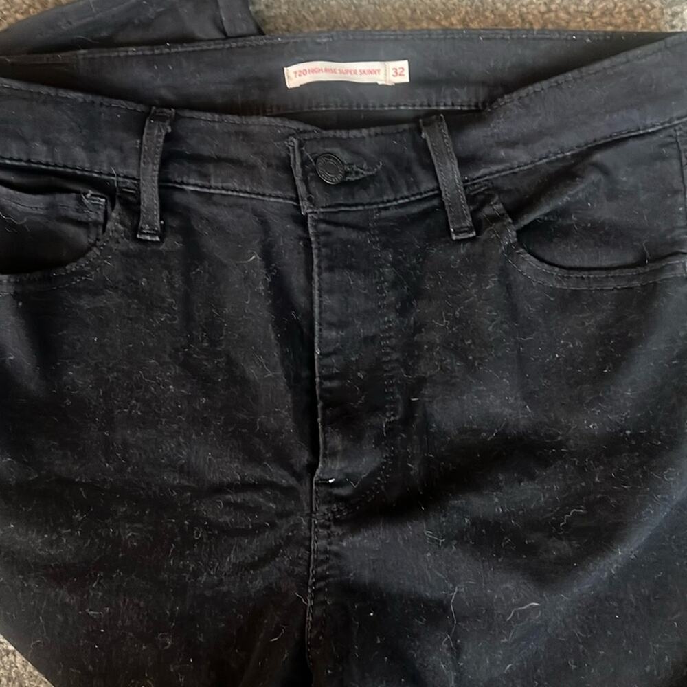 Levi’s 720 High Rise Super Skinny Black Jeans Size 32 waist